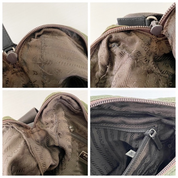 Prada green brown nylon triangle logo camera case crossbody bag - Picture 9 of 12